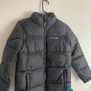 NWT Columbia Youth Unisex Black Puffect Coat Jacket $110 Medium Kids Ski Winter